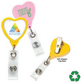 Yellow Heart Retractable Badge Reel (Polydome)